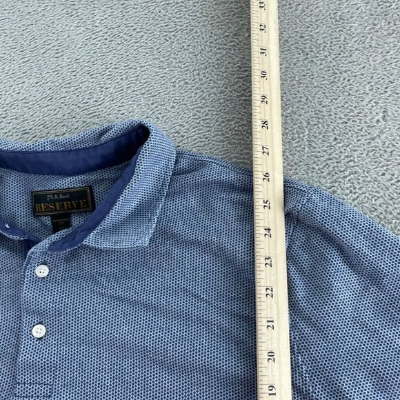 Jos A. Bank Reserve Mens  Fit Polo Shirt XL Pima Cotton Blue Short Sleeve 4064 - Picture 4 of 7